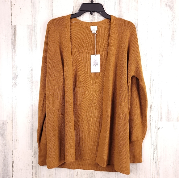 A new day Open Front Rust Knit Cardigan S - Picture 2 of 8